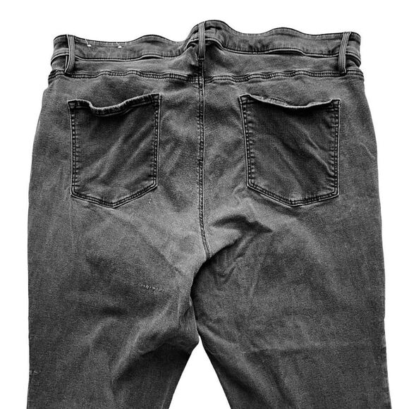Loft Plus Womens Jeans Size 26 Button Fly Denim Modern Skinny Raw‎ Hem Black - Picture 5 of 11